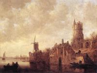 Goyen, Jan van - River Landscape with a Windmill and a Ruined Castle